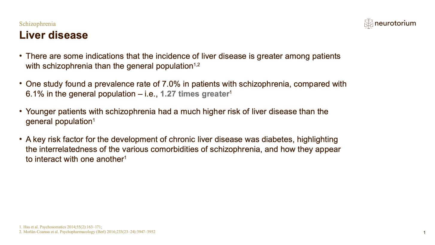 Schizophrenia – Comorbidity – slide 24